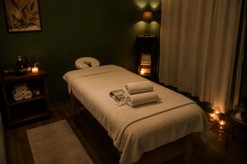Elena Masaj Salonu — masaj odası, sıcak havlular ve mumlar